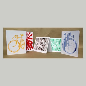 The Velocity Collection - Opvallende gestreepte Bicycle Art-kaarten - Stationery voor fietsliefhebbers