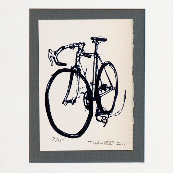 Bicycle Art Print - Classic Road Bike - Cinelli Print - Collage on Gray