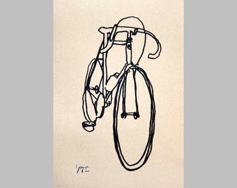 Vintage Classic Track Bicycle Art Print - Winter Training Fixed Gear Bike Art