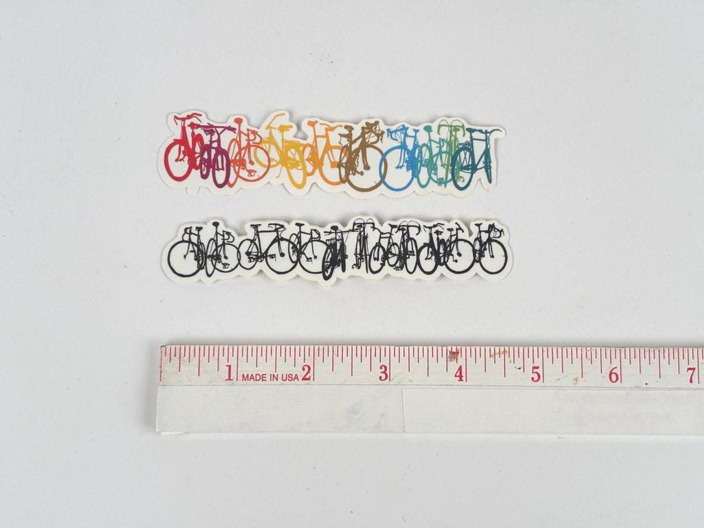 Bike Stack Sticker Set: Classic & Rainbow Cycling Bicycle Art Decals - Etsy