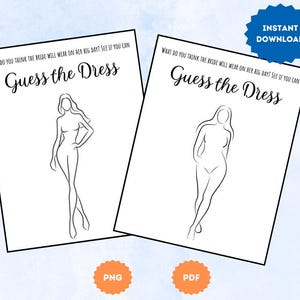 Guess The Dress Bridal Shower Game - Instant Download PDF/PNG