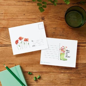 Fleurissez là où vous êtes planté - Aquarelles de fleurs - Carte postale téléchargeable