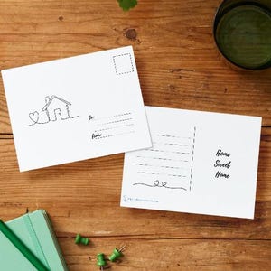 Herunterladbare 'Home Sweet Home' Postkarte - Digitale Willkommenskarte für neues Haus, Umzug, Einweihungsparty