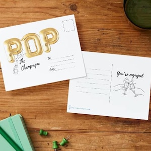 Estoure o champanhe - Noivado - Cartão postal para download