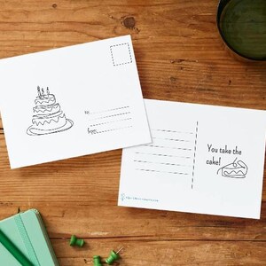 Carte postale de gâteau d'anniversaire téléchargeable - carte numérique bien pensée pour les amis et la célébration