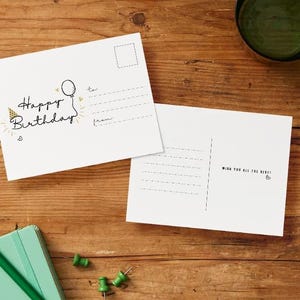 Élégante carte postale d'anniversaire dorée : carte de voeux numérique téléchargeable pour célébrations et courrier postal
