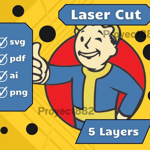 Fallout Vault Boy - Laser Cut - 5 Layers