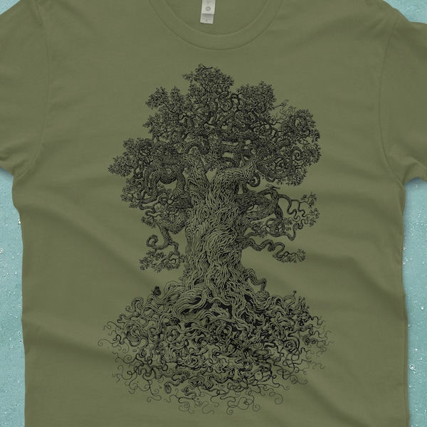 Regalo per gli amanti della natura - Camicia ad albero - Camicia naturale - Maglietta da uomo - Regalo da uomo - Foresta incantata - Regalo della natura