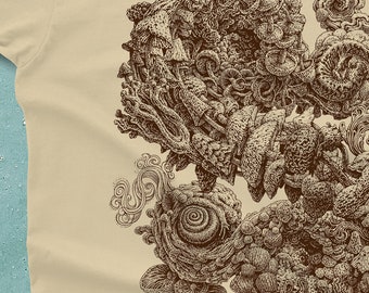 Mushroom Shirt - Nature Tshirt - Mushroom Drawing - Magic Mushroom Art - Men's Graphic Tee - Mushroom Tshirt - Scatterbrain Tees