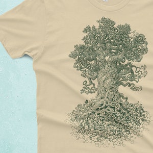 Tree Shirt Gnarled Tree Tshirt Men's Graphic Tee Tree of Life Scatterbrain Tees Cool Gifts image 1