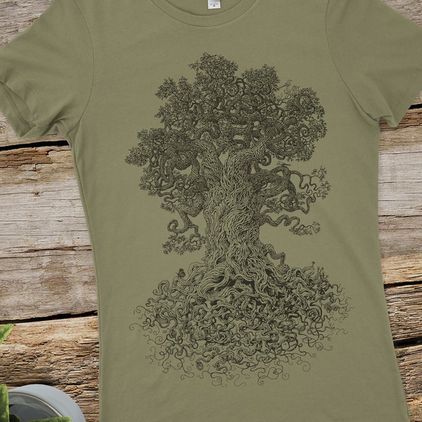 Tree of Life Shirt - Women's Graphic Tee - Gnarled Tree Shirt - Nature Lover Gift - Forest Art - Tree Art