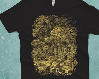 Turtles Rising Graphic Tee: Fantasy Animal Art Men's T-Shirt, Floating Turtle Art by Scatterbrain Tees