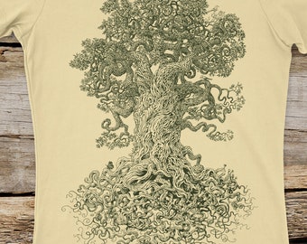 Tree of Life T-Shirt: Women's Screen Printed Nature Art Tee