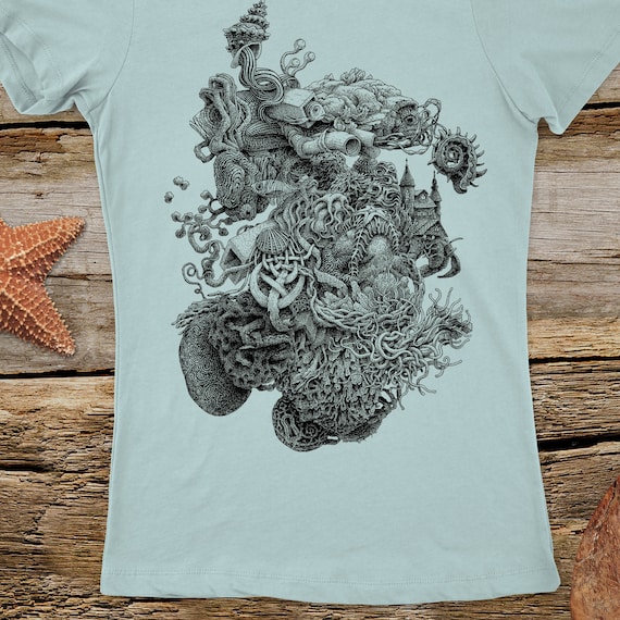 Buy Women's Tide Pool Shirt Weird Art Shirt Ocean Art Surrealism