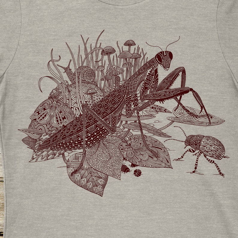 Cadeau Nature Chemise Animal Bug Tshirt femme T-shirt graphique femme Cadeau femme Insecte mante religieuse Cadeau Art Lover image 2