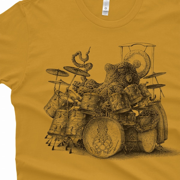 Shirt Octopus speelt drums - Octopus herenshirt - Octopus T-shirt cadeau - cadeau drummer - shirt octopus - shirt trompettist - shirt drummer