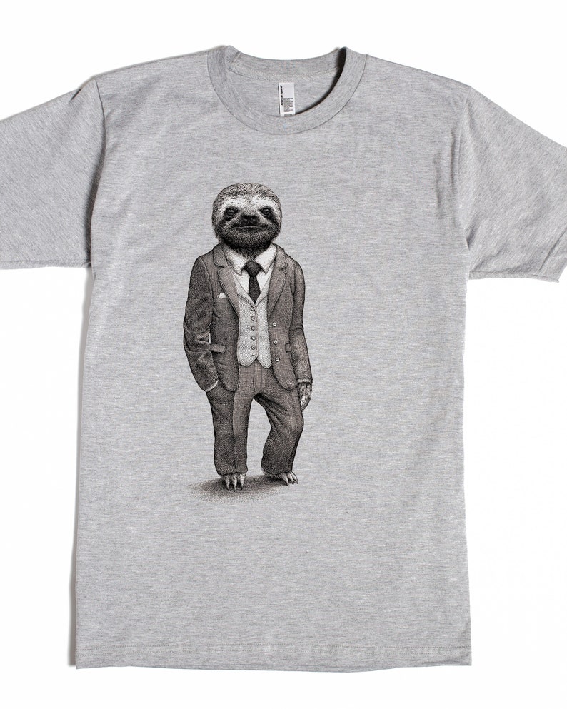 Sloth Shirt Mens Shirts Sloth T Shirt Birthday Gift Graphic Tee Funny Shirt Boyfriend Gift Brother Gift Stylish Sloth Mens Shirt image 5