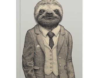 Sloth Hardcover Journal: Gentleman Sloth in Suit, Lined Pages