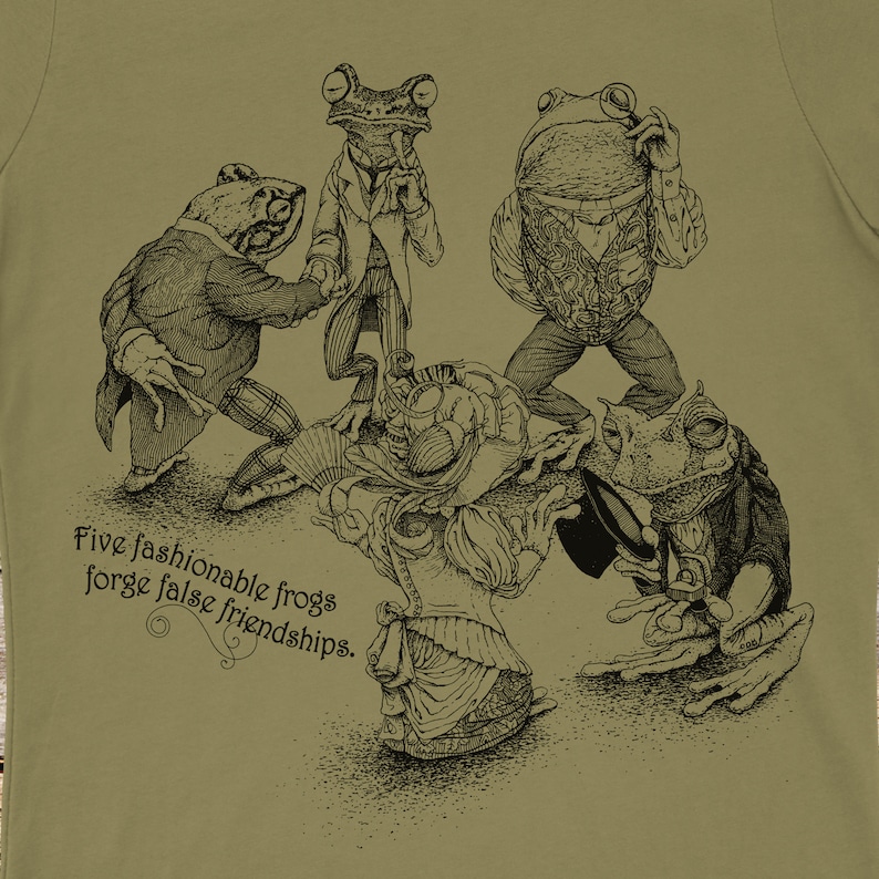 Women's Frog Shirt Frog Gift Women's Screen Print Shirt Funny Tshirts Frog Art Creative Gifts Toad Shirt Animal Art image 2