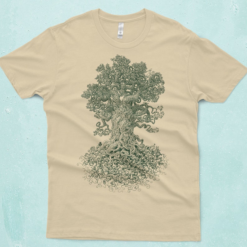 Tree Shirt Gnarled Tree Tshirt Men's Graphic Tee Tree of Life Scatterbrain Tees Cool Gifts image 1