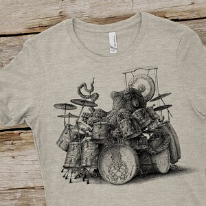 Women's Octopus T-Shirt Octopus Playing Drums Shirt Octopus Shirt Gift Women's Graphic Tee Octopus Gifts Octopus Drummer Music Shirt image 5