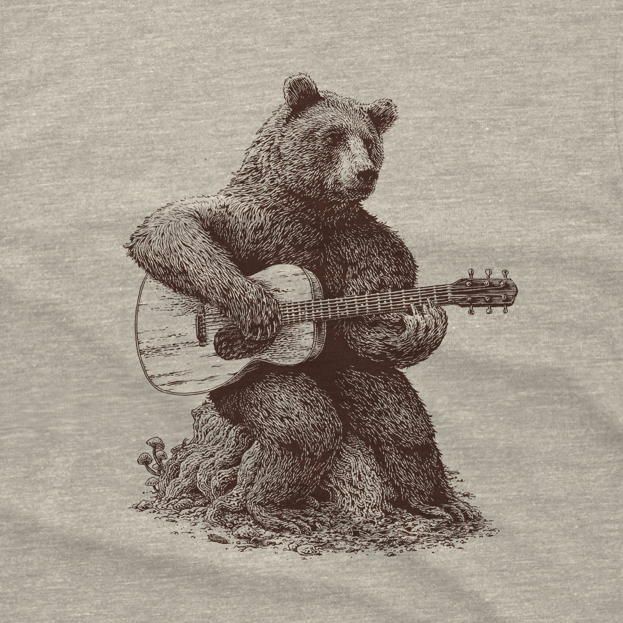 Discover Bear T-Shirt Gift - Bear Playing Guitar Shirt - Men's Bear Shirt