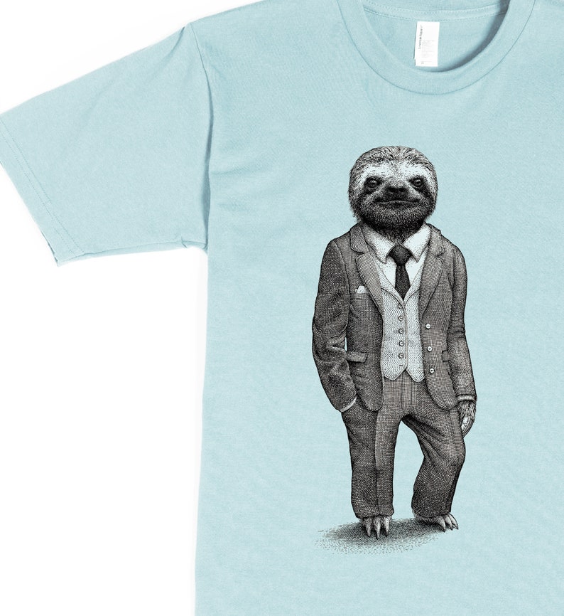 Sloth Shirt Mens Shirts Sloth T Shirt Birthday Gift Graphic Tee Funny Shirt Boyfriend Gift Brother Gift Stylish Sloth Mens Shirt image 6