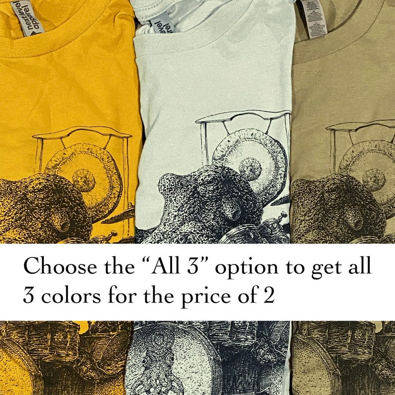 Octopus Playing Drums Shirt - Octopus Men's Shirt - Octopus T-Shirt Gift - Drummer Gift - Octopus Shirt - Drum Player Shirt - Drummer Shirt All 3 (get 3 shirts)