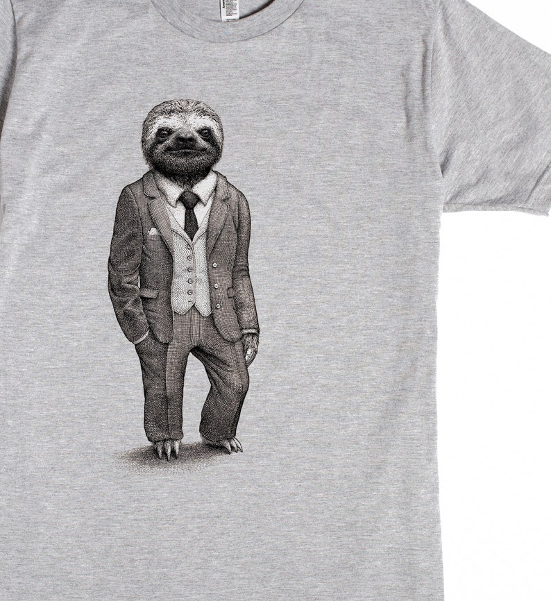 Sloth Shirt Mens Shirts Sloth T Shirt Birthday Gift Graphic Tee Funny Shirt Boyfriend Gift Brother Gift Stylish Sloth Mens Shirt image 2