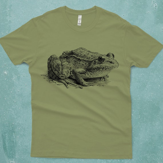 Horace the Frog T-Shirt: Hand Screen Printed Animal Tee, Men's graphic art frog gift