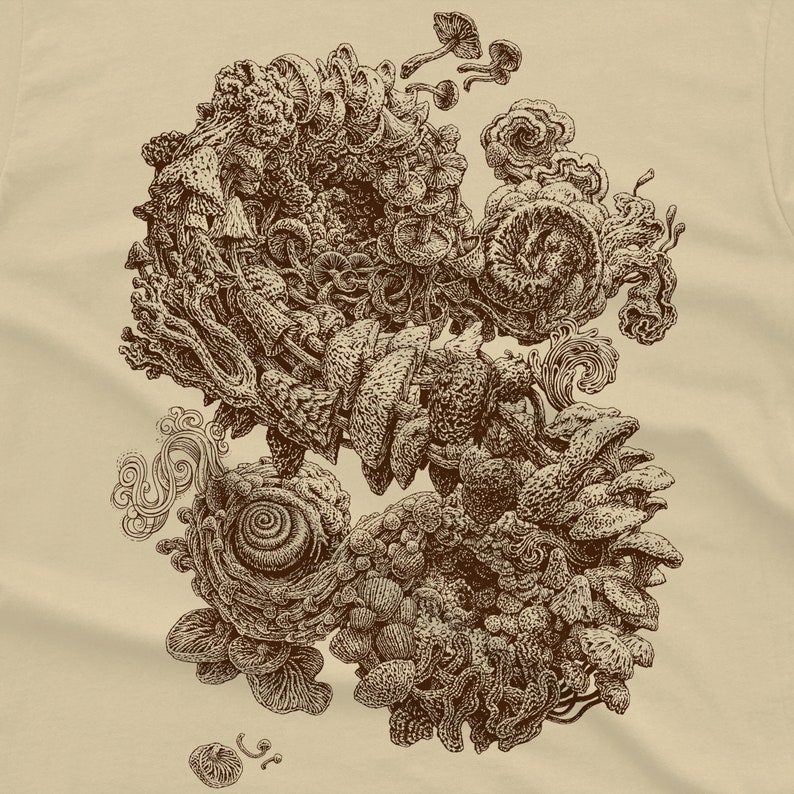 Mushroom Shirt Nature Tshirt Mushroom Drawing Magic Mushroom Art Men's Graphic Tee Mushroom Tshirt Scatterbrain Tees image 6