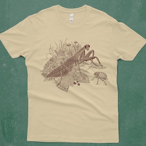 Praying Mantis Shirt Men's insect T-shirt Screen Printed Shirt Praying Mantis Beetle Animal Tshirt image 6