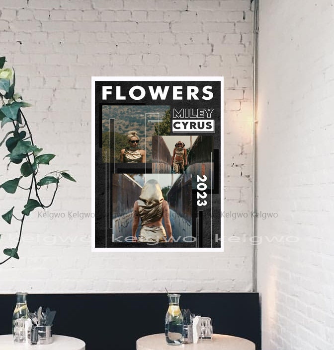 Miley Cyrus FLOWERS Poster. Flowers Wall Art. 