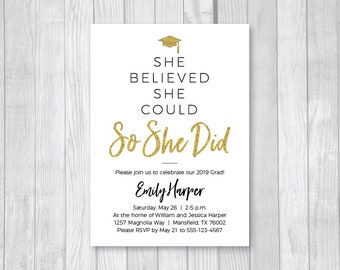 College Graduation Invitations Etsy