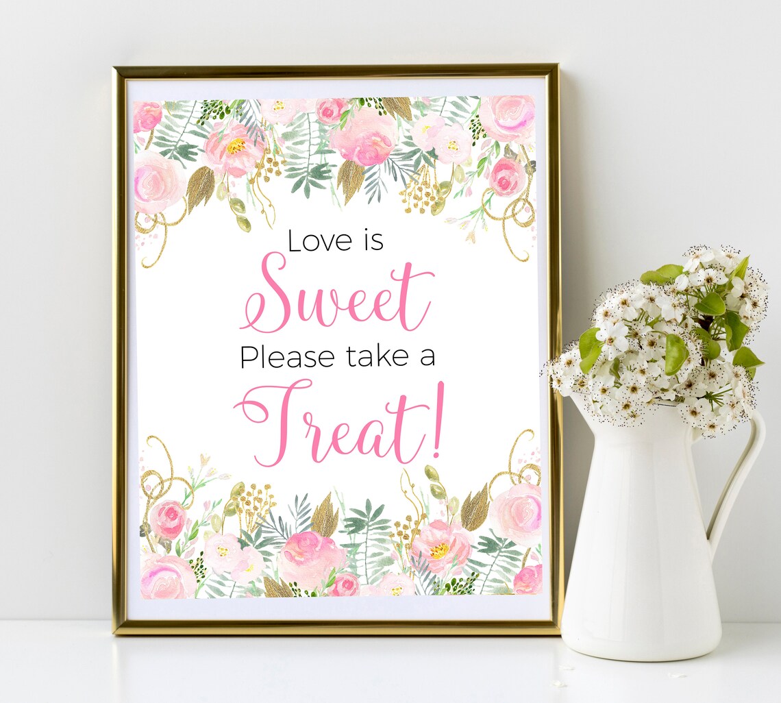 Love is Sweet 5x7 8x10 Please Take a Treat Printable Bridal - Etsy