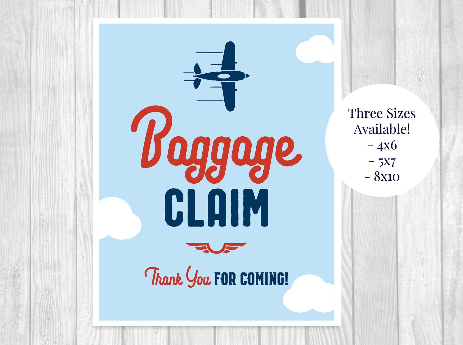 Baggage Claim 4x6 5x7 8x10 Printable Airplane Baby Shower - Etsy