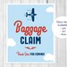 Baggage Claim 4x6, 5x7, 8x10 Printable Airplane Birthday Favor Table ...