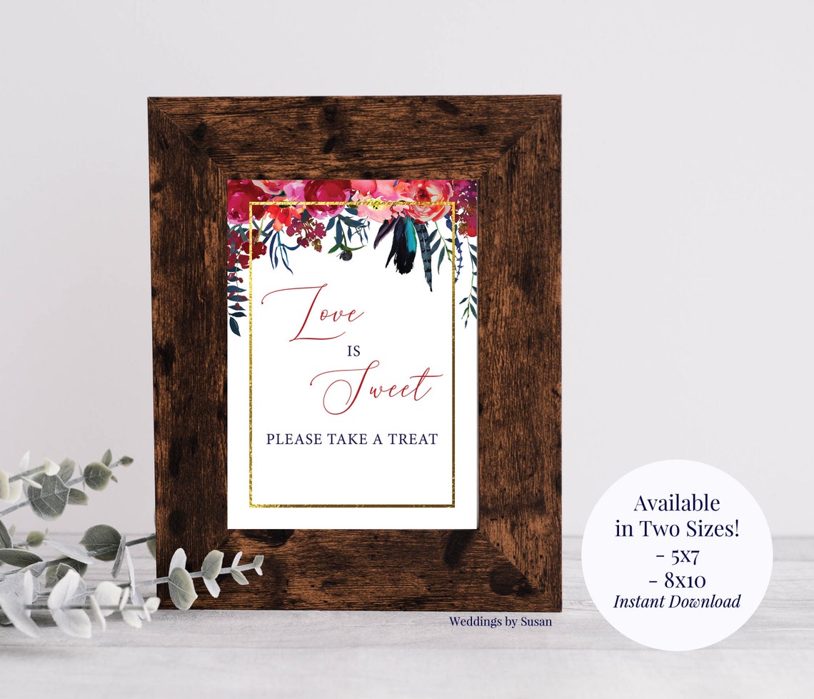Love is Sweet Take A Treat 5x7 8x10 Printable Wedding or - Etsy