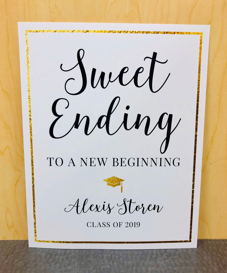 Sweet Ending to a New Beginning 8x10 Printable Graduation Etsy