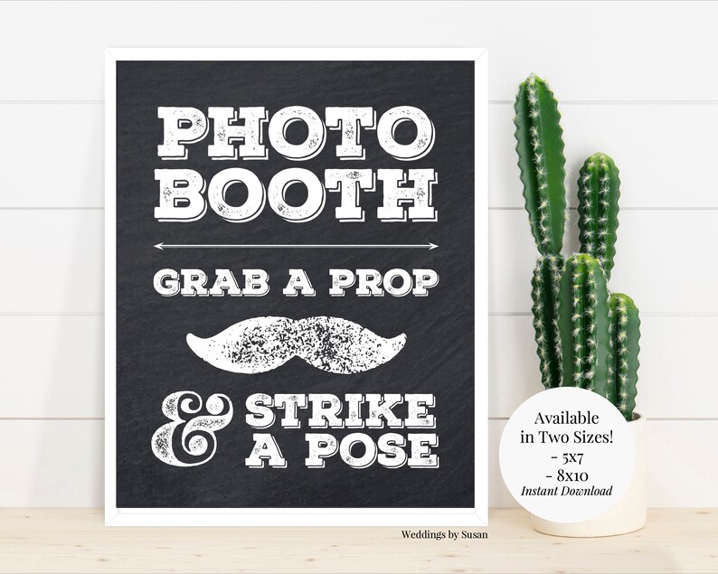 Grab a Prop and Strike a Pose 5x7 8x10 Printable Chalkboard - Etsy