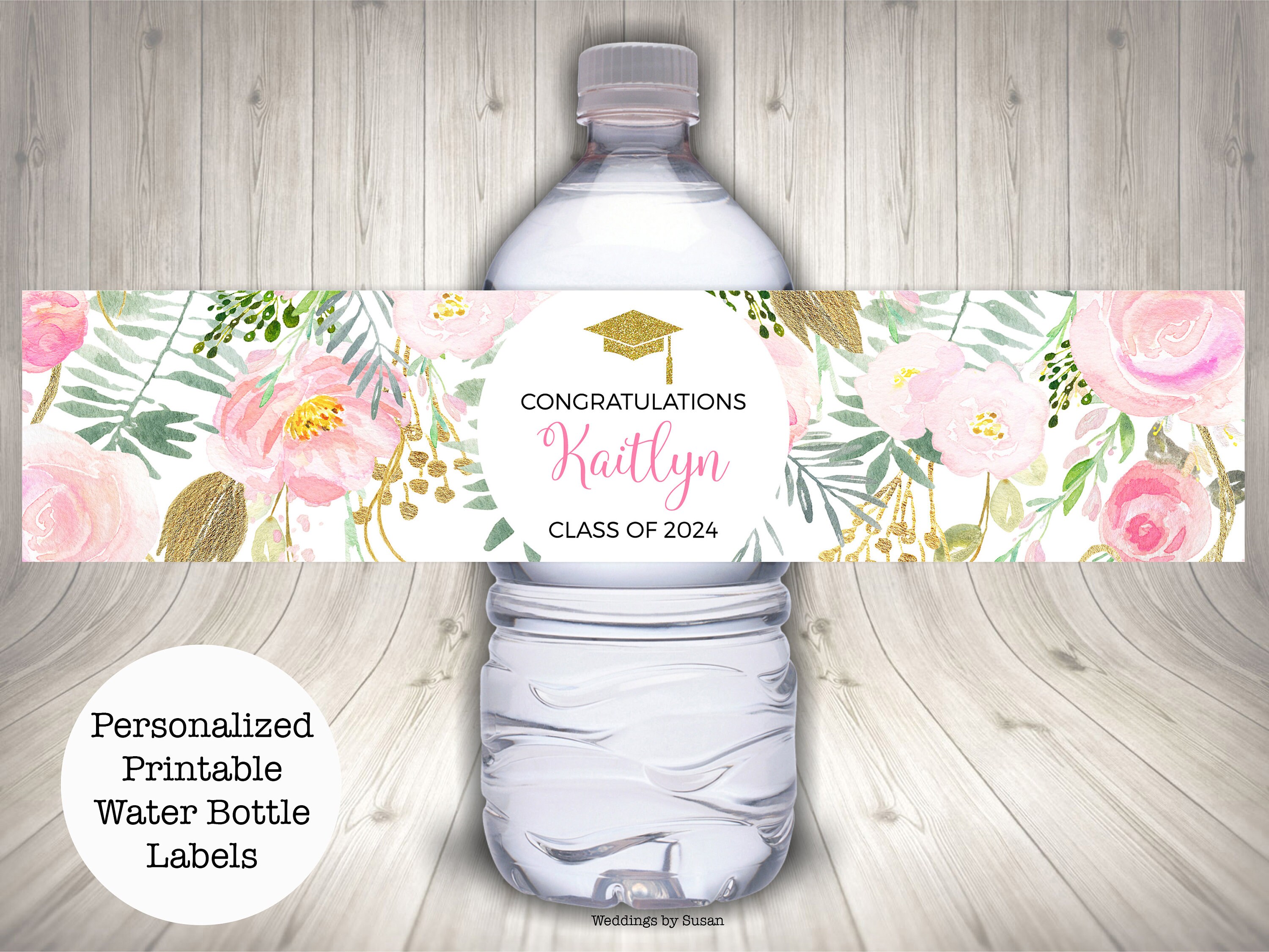 Congratulations Grad Personalized Printable Water Bottle Labels ...