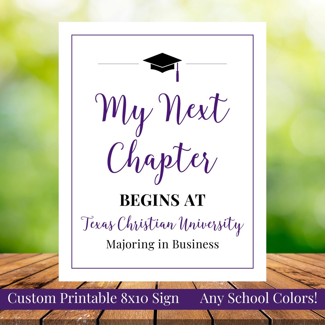 My Next Chapter/adventure Begins Printable 8x10 Graduation Sign, Any ...