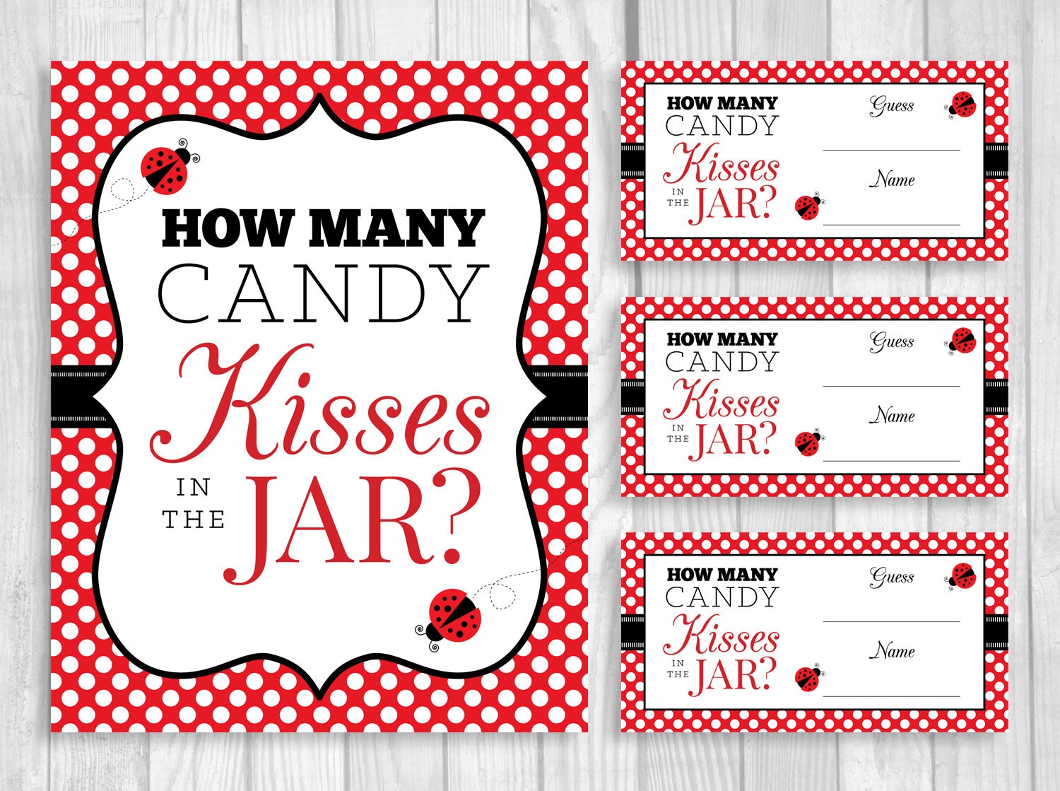 Guess How Many Candy Kisses in the Jar 5x7 8x10 Printable Etsy