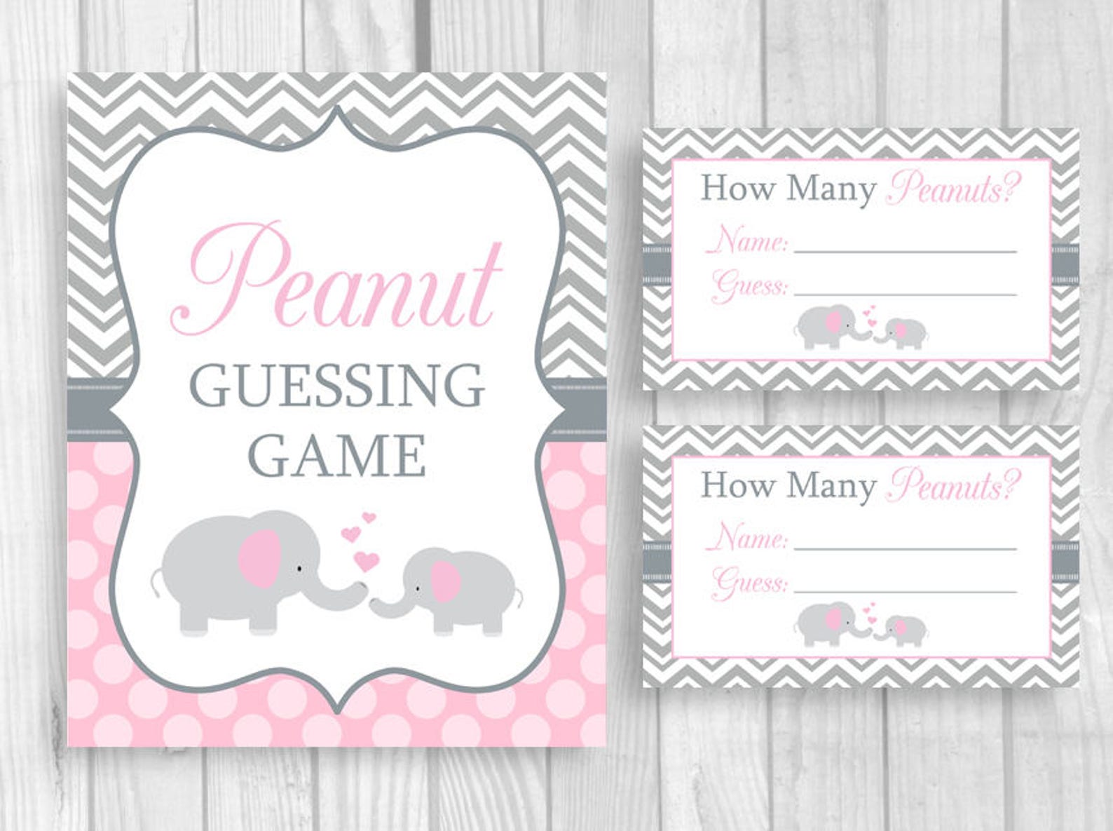 Peanut Guessing Game Printable 5x7 8x10 Pink and Gray - Etsy
