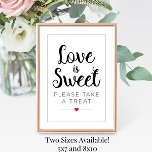 Love is Sweet Please Take a Treat 5x7 8x10 Printable Black - Etsy