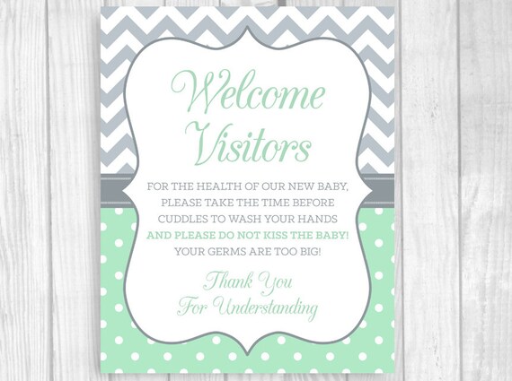 Do Not Kiss The Baby 5x7 8x10 Printable Meet And Greet Baby Etsy