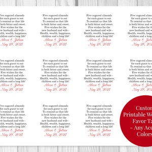Custom Printable Sheet of Personalized Jordan Almond Poem - Etsy