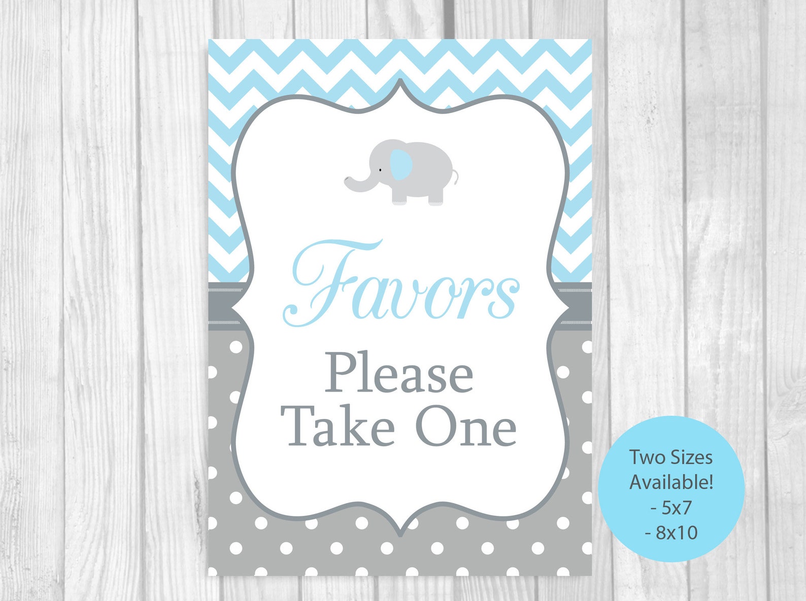 Favors Please Take One Printable 5x7 8x10 Elephant Baby | Etsy