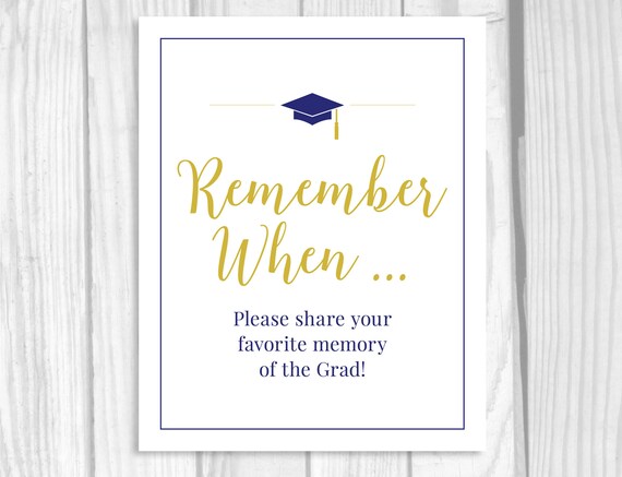 Favorite Memories of Grad Printable Graduation Sign &amp; Matching - Etsy