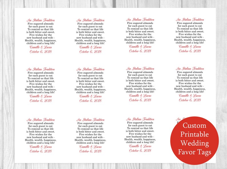 Custom Printable Sheet of Personalized Jordan Almond Poem Etsy
